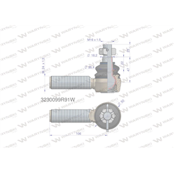 Przegub kierowniczy 106mm - M24x1,5 3230099R91 WARYŃSKI-347455992