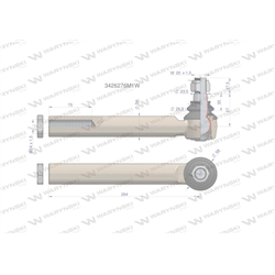 Przegub kierowniczy 264mm- M24x1,5 3426276M1 WARYŃSKI-347879614