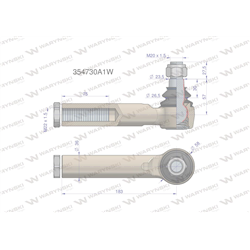 Przegub kierowniczy M22x1.5 354730A1 WARYŃSKI-347456003