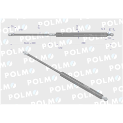 Siłownik drzwi L max. 510mm 3944271P FORD POLMO-347450179