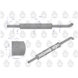 Tłumik okrągły długi 5.4kg 1280mm C-360 ORYGINAŁ URSUS-347886223