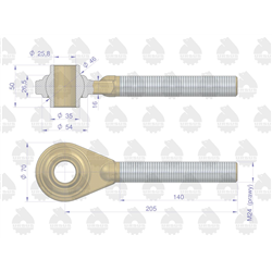 Główka łącznika centralnego prawa  C-330 ORYGINAŁ URSUS-347898584