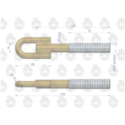 Główka przednia łańcucha bocznego C-330 ORYGINAŁ URSUS-347898580