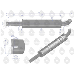 Tłumik okrągły krótki 830mm 4.1kg C-330  EMALIA ORYGINAŁ URSUS-347465856
