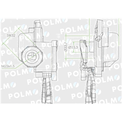 Złącze przewodów powietrza z zaworem C-330/360 (miękkie) 22x1.5 POLMO-347449528