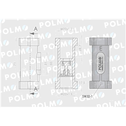 Zawór zwrotny odcinający prosty 22x1.5 gwint wewnętrzny max ciśnienie 22MPa POLMO-347449177