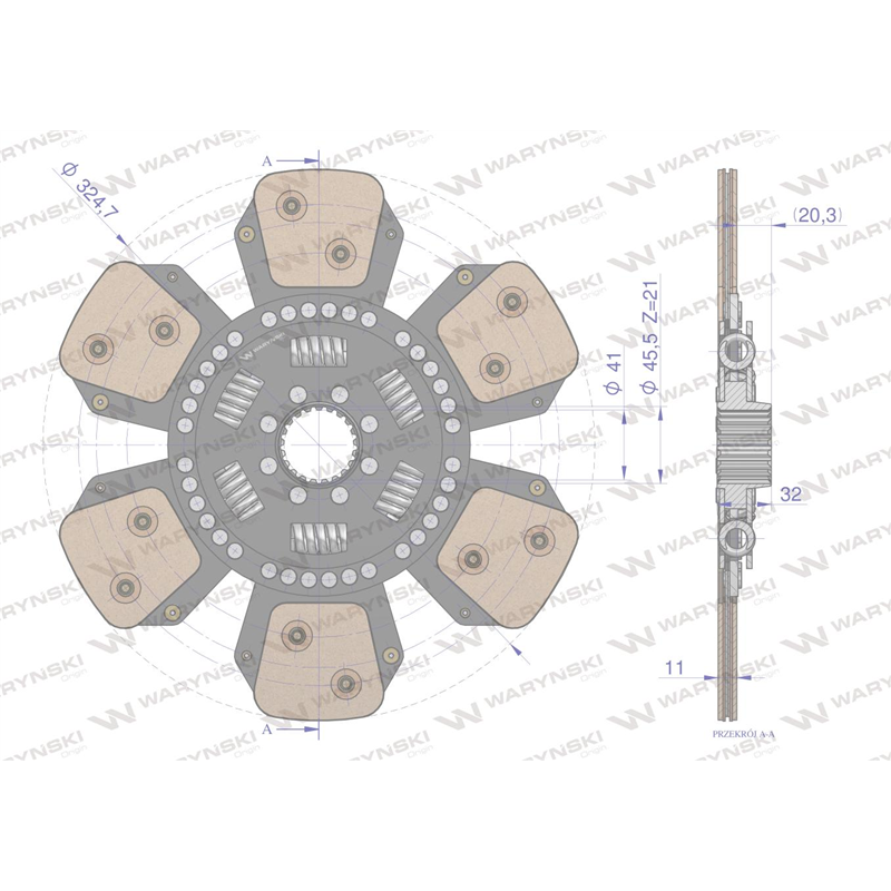 Tarcza sprzęgła ceramiczna  Deutz 4401834 WARYŃSKI-347477017