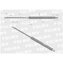 Siłownik drzwi L max. 505mm 4403123P DEUTZ POLMO-347450125