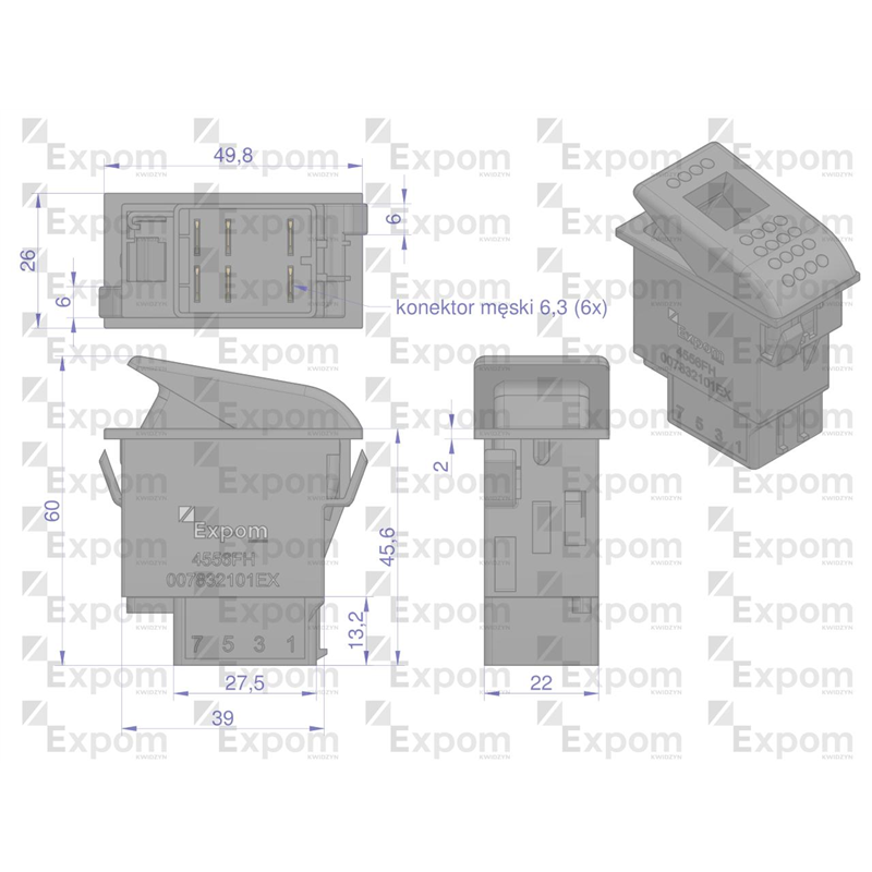 Przełącznik z blokadą włącz/wyłącz Case IH EXPOM KWIDZYN eu-347477199