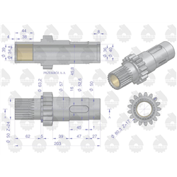 Wałek reduktora kompletny C-360 ORYGINAŁ URSUS-347445377