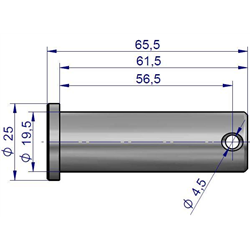 Sworzeń mocowania wieszaka L.P dolny fi-20mm  z kołnierzem C-330 C-360-347872423