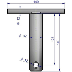 Sworzeń widłaka zaczepu polowego C-360-347440606