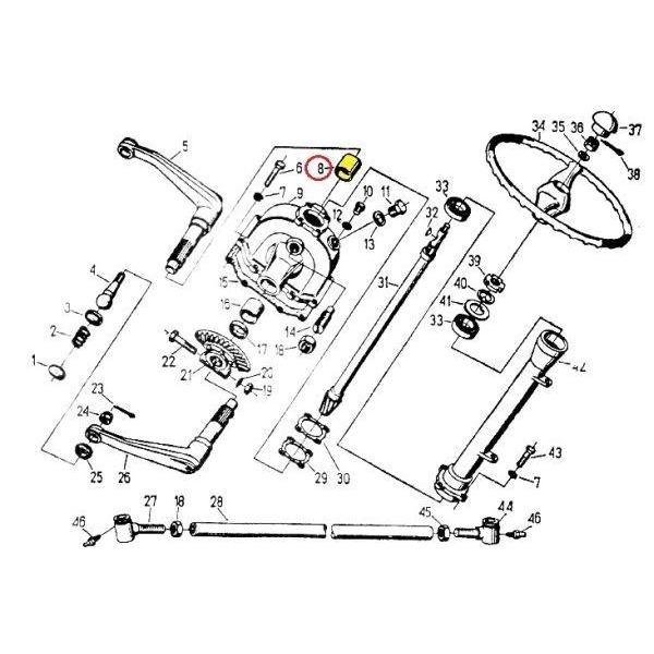 Tulejka obudowy mechanizmu kierowniczego wąska C-330-347439864