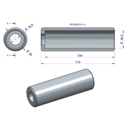Tuleja zęba toczonego do regeneracji wideł do obornika 110mm TUR-347875123