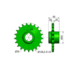 Koło łańcuchowe Z-21 5057020110 Bizon-347443369