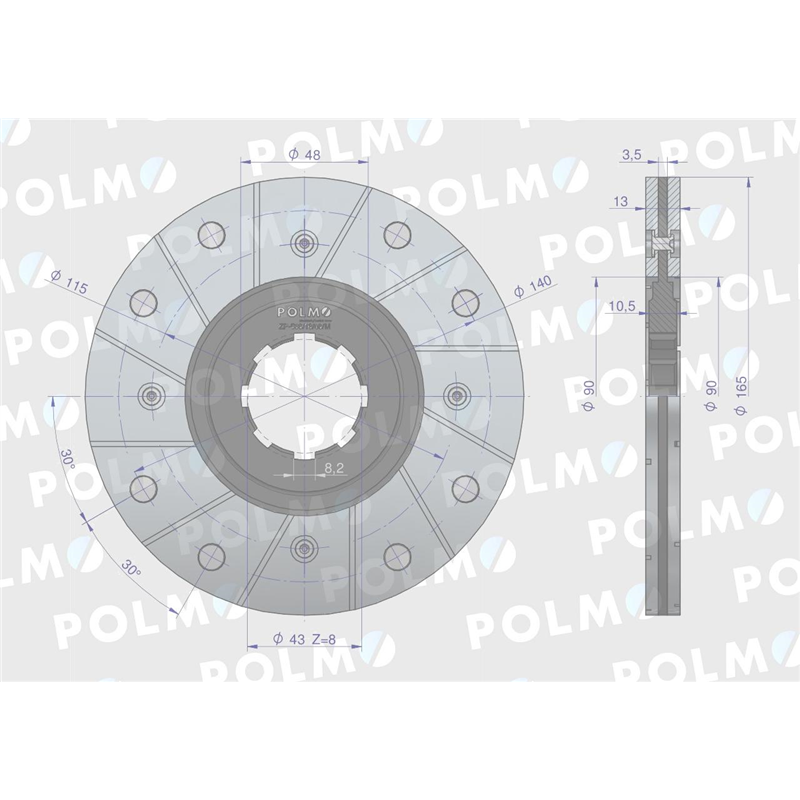 Tarcza hamulca fi 165 nowy typ 5040240781 Bizon POLMO-347455482