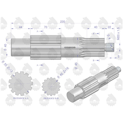 Wałek koła atakującego (stary typ) C-360 ORYGINAŁ URSUS-347872508