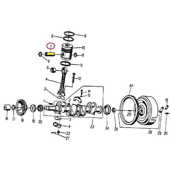 Sworzeń tłokowy silnika 950313 C-360/Zetor-347440603