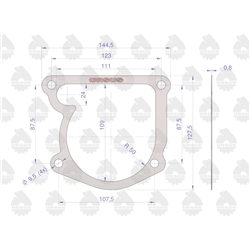 Uszczelka pompy wodnej 950613 krążelit 0.8mm C-360 Zetor ( sprzedawane po 10 ) ORYGINAŁ URSUS-347451712