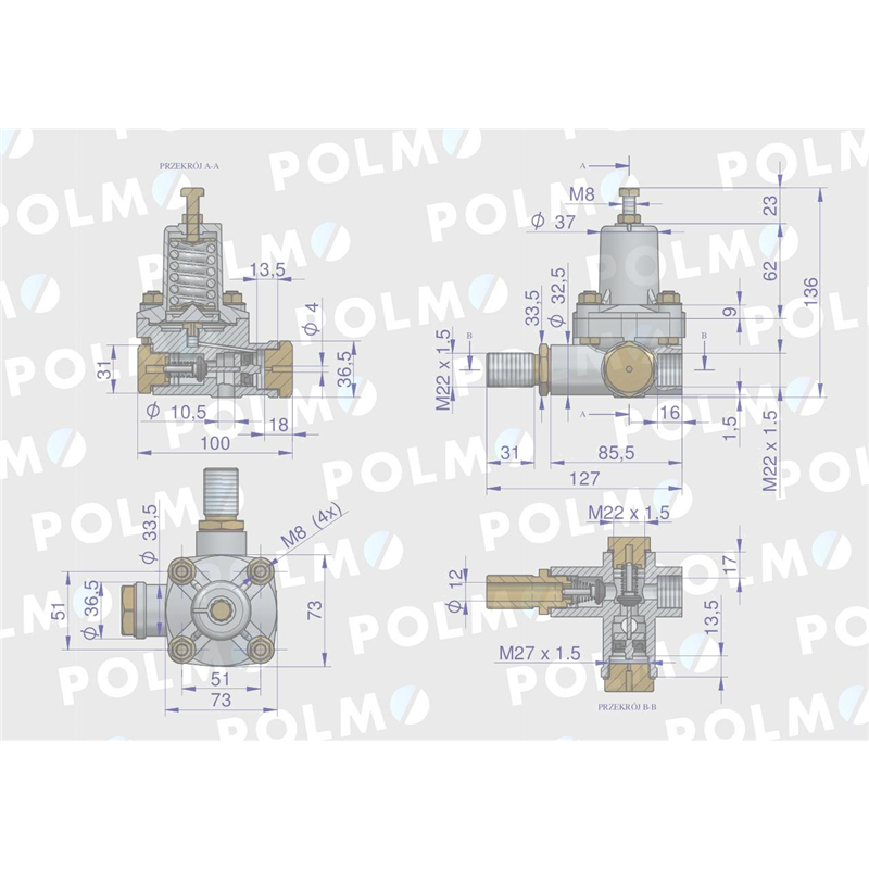 Regulator ciśnienia powietrza 42480170 C-330 C-360 C-385 POLMO-347453702