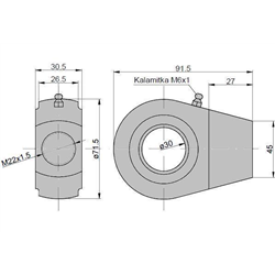 Ucho siłownika łożysko GE-30 KT2*50 (UE2. 50)-347444600