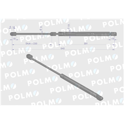 Siłownik szyby tylnej L max. 640mm 65417042 FIAT POLMO-347879415