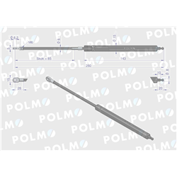 Siłownik szyberdachu L max. 260mm 65417044 FIAT POLMO-347879418