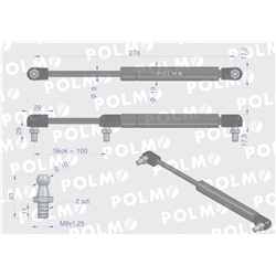 Siłownik dachu 53369911 pasuje do Zetora Proxima Forterra POLMO-347899357
