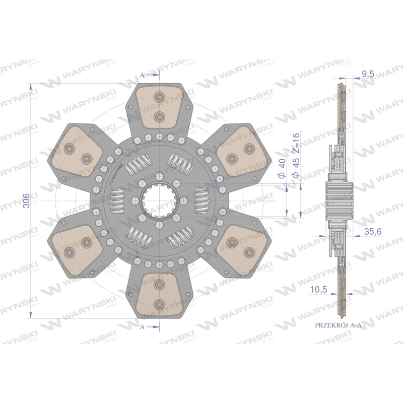 Tarcza sprzęgła ceramiczna  Renault 6005001440 WARYŃSKI-347477029