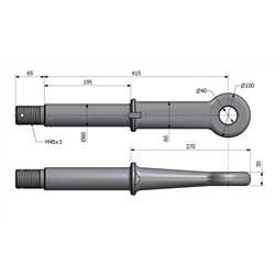 Ucho dyszla D-50 Fi40mm M45x3 Przyczepa-347867347