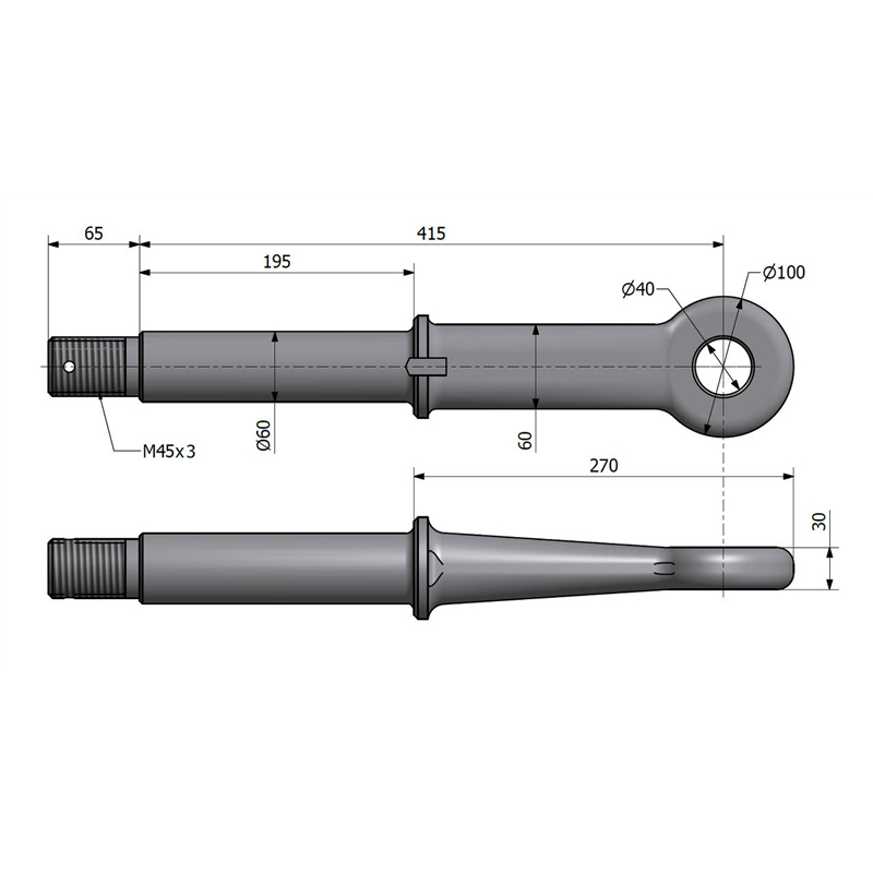 Ucho dyszla D-50 Fi40mm M45x3 Przyczepa-347867347