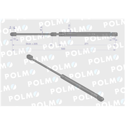 Siłownik szyby tylnej L max. 500mm 65499077 FRITZMEIER POLMO-347451168