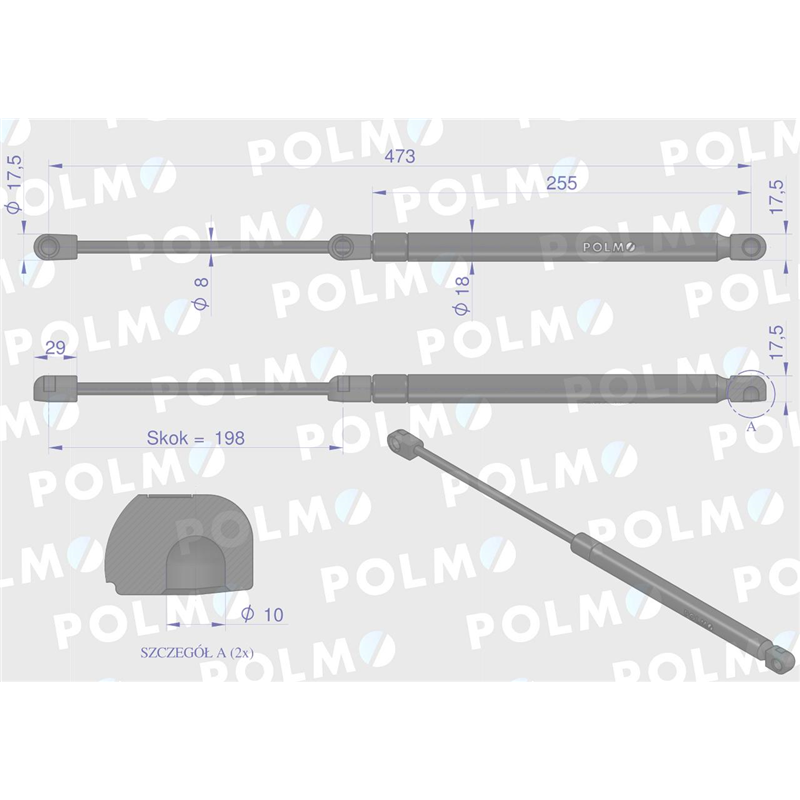 Siłownik drzwi New Holland 65498163 POLMO-347902804