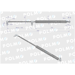 Siłownik drzwi L max. 340mm 65499073 DIETEG POLMO-347451081