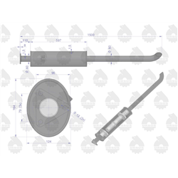 Tłumik 1500mm 7kg ZETOR ORYGINAŁ URSUS-347886226