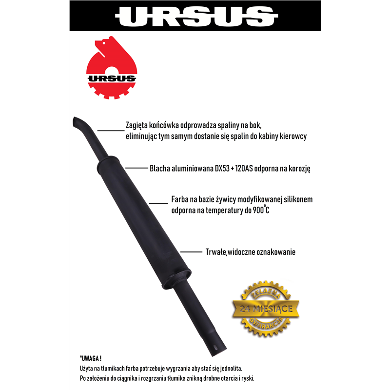 Tłumik 1500mm 7kg ZETOR ORYGINAŁ URSUS-347886228