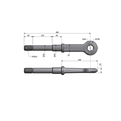 Ucho dyszla D-47 Fi40mm M36x2 Przyczepa-347867345