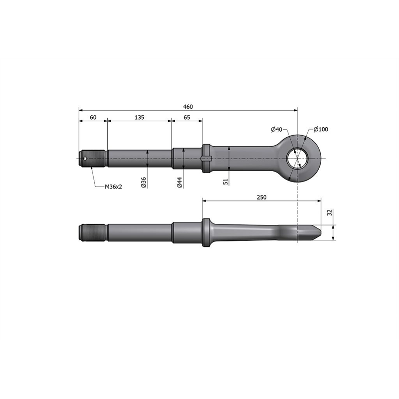 Ucho dyszla D-47 Fi40mm M36x2 Przyczepa-347867345