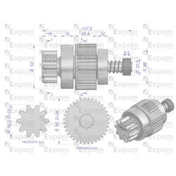 Zespół sprzęgający rozrusznika New Holland MF typu Magneton 9142764 Blue Line EXPOM KWIDZYN-347892962