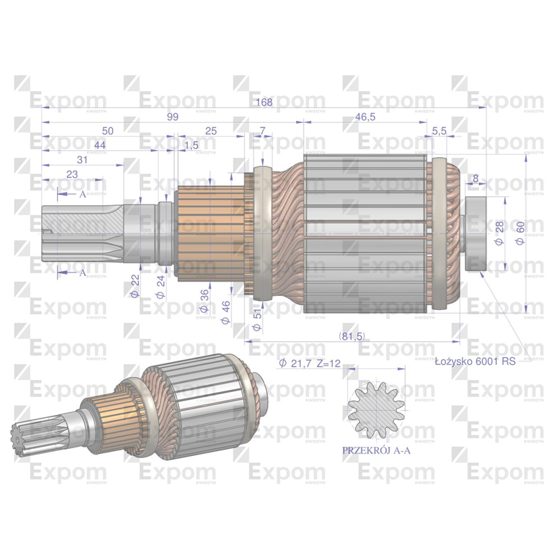Wirnik rozrusznika typu Magneton 9172742.24V Blue Line EXPOM KWIDZYN-347892889