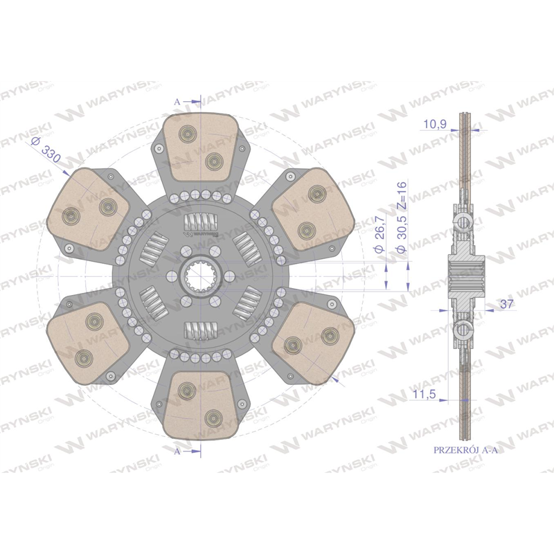 Tarcza sprzęgła ceramiczna  Renault 7700061792 WARYŃSKI-347905397