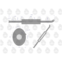 Tłumik prosty długi 1550mm 8kg C-385 EMALIA ORYGINAŁ URSUS-347894673