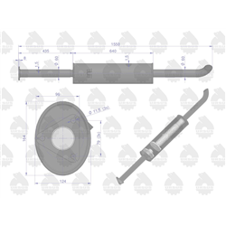 Tłumik prosty długi 1550mm 8kg C-385 ORYGINAŁ URSUS-347886201