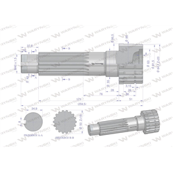 Wał napędzający reduktora 80121187 C-385 WARYŃSKI-347891198