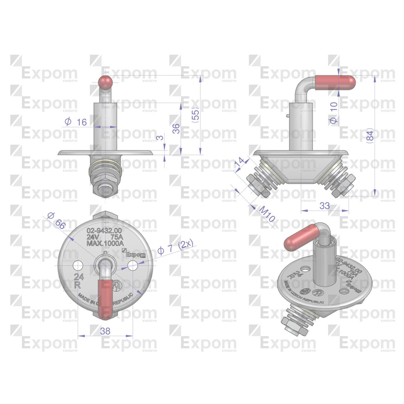 Odłącznik akumulatora M-10 75A C-385 EXPOM KWIDZYN-347906065