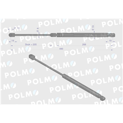 Siłownik szyba przednia L max. 490mm 82022474P CASE IH STEYR POLMO-347878429