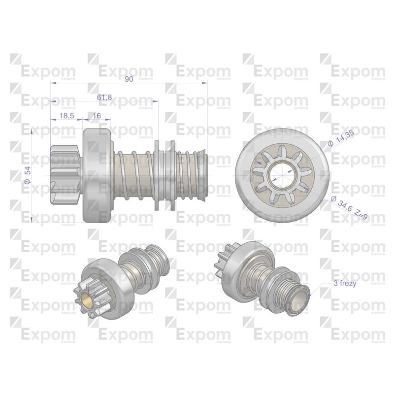 Zespół sprzęgający rozrusznika R-5 821.700.0EX EXPOM KWIDZYN eu-347458000