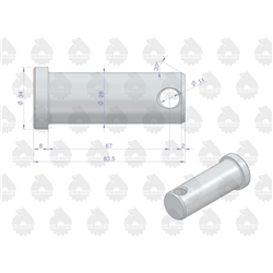 Sworzeń mocowania jarzma 80453072 C-385 ORYGINAŁ URSUS-347880979