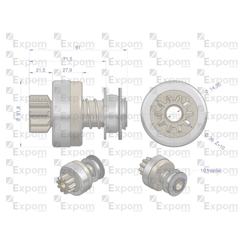 Zespół sprzęgający rozrusznika R-11L 842.700.0EX EXPOM KWIDZYN eu-347886322