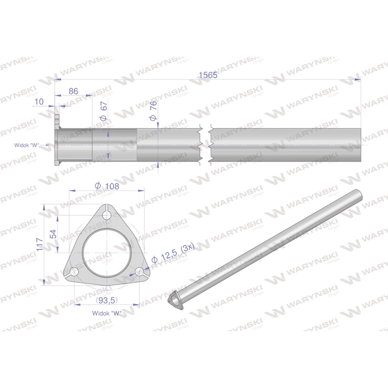 Rura C-385 TURBO ( prosta ) INOX WARYŃSKI-347477655
